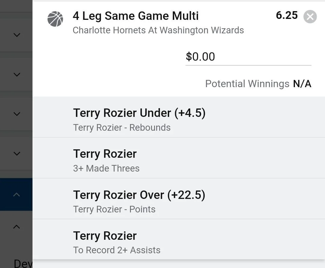 Rozier 1.5 units. Take odds over $5