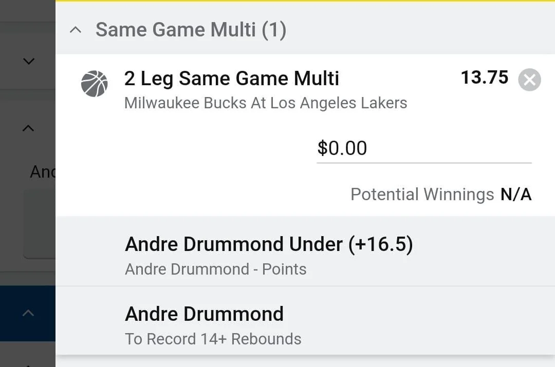 Drummond 0.5 units. Take odds over $10