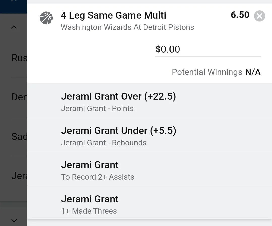 Jerami Grant 1.5 units. Take odds over $4.5