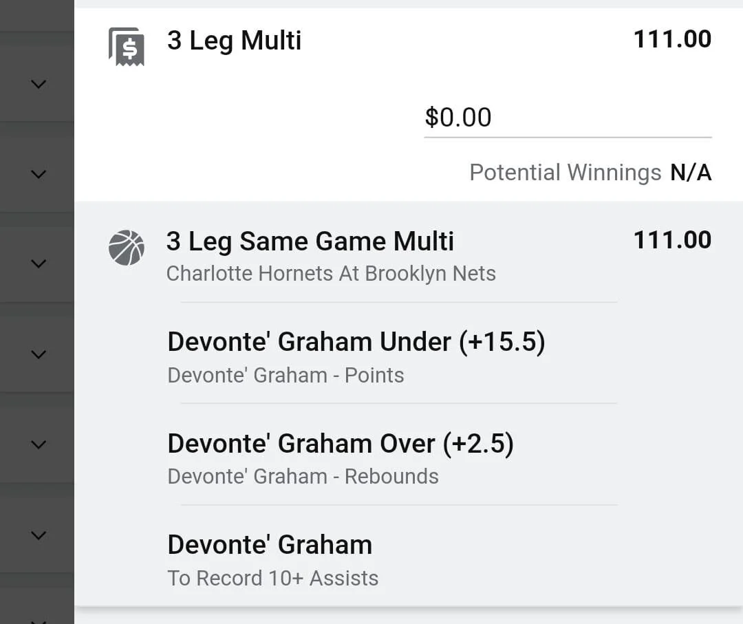 Devonte' 0.5 units. Take odds over $30