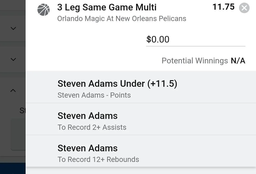 Steve Adams 0.5 units. Take odds over $8