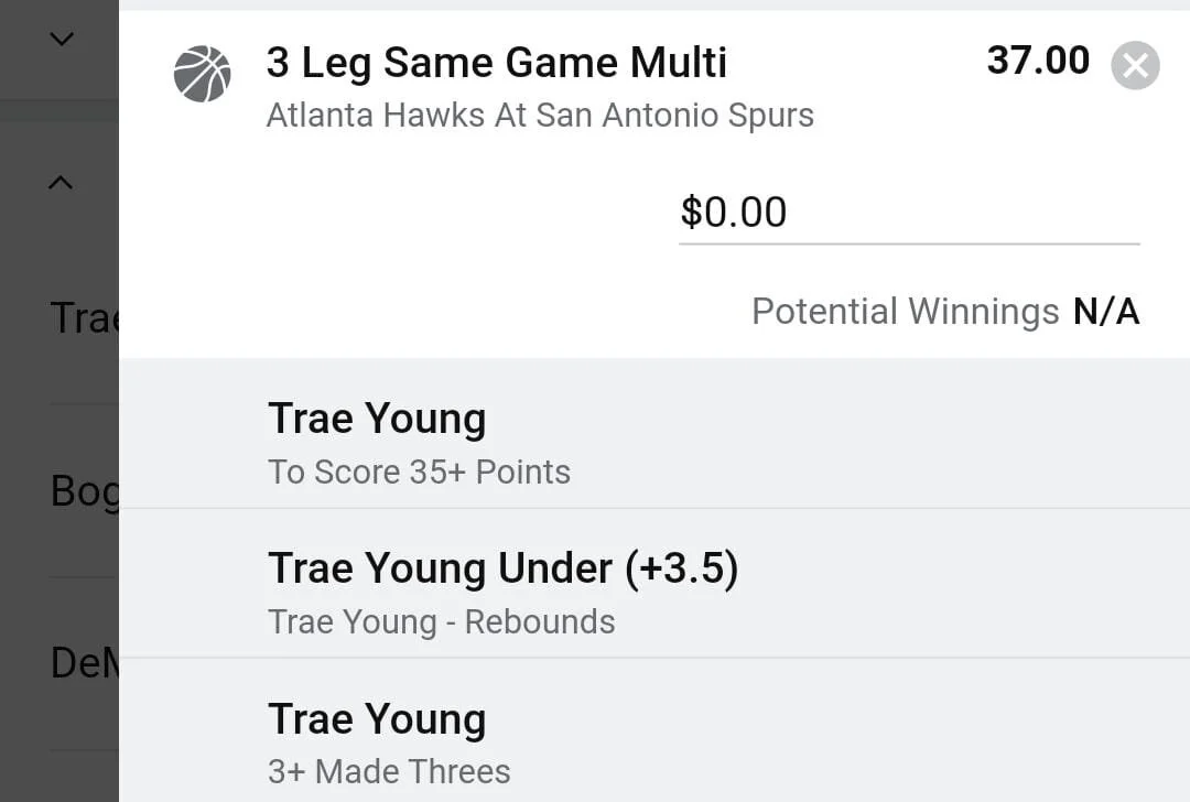Trae 0.5 units. Take odds over $20