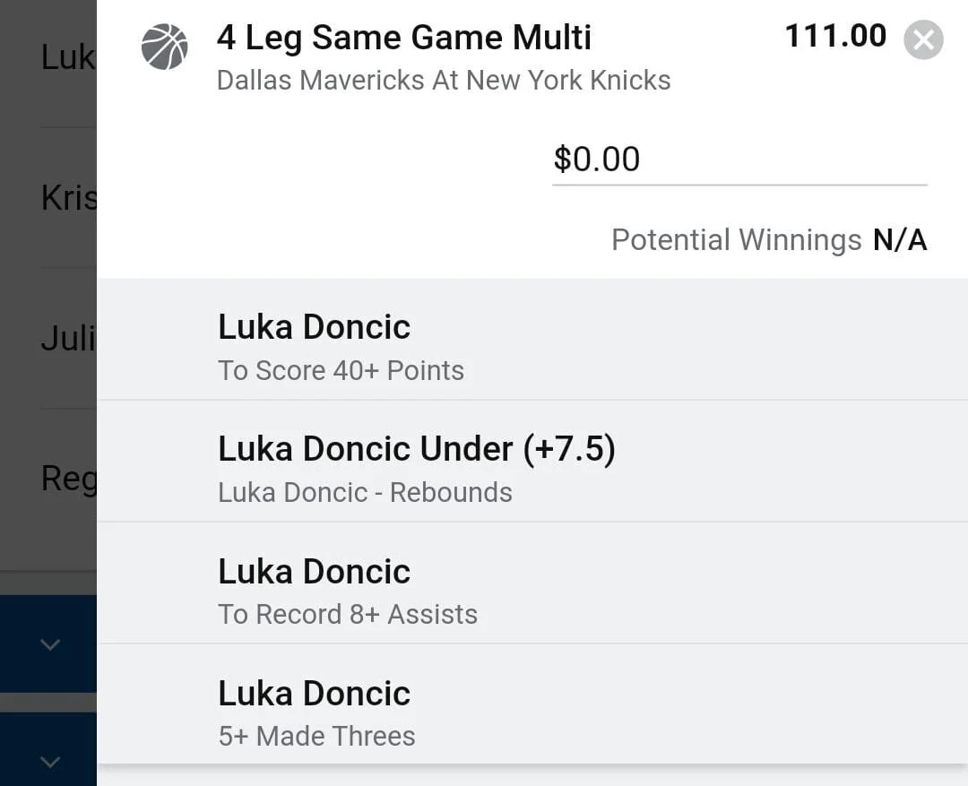 Luka 0.5 units. Take odds over $60