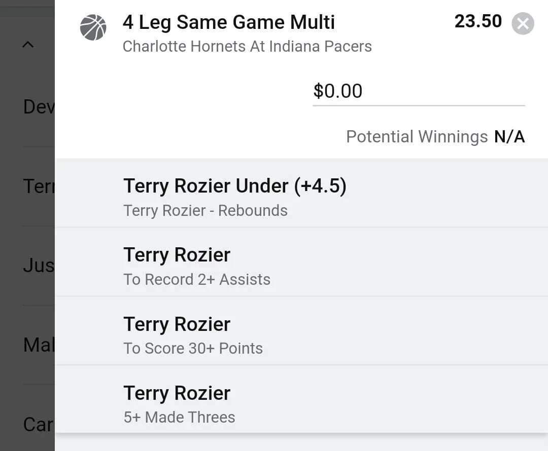 Terry 0.5 units. Take odds over $15