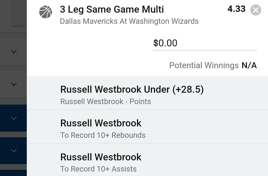 Westbrook 2 units. Take odds over $3