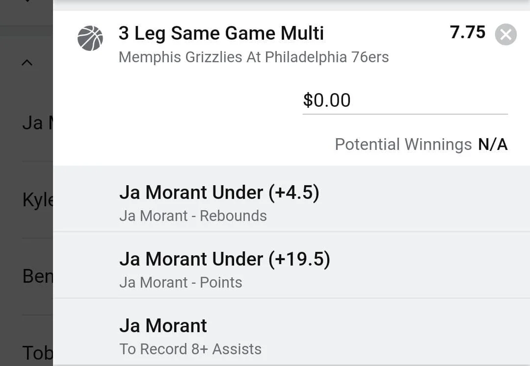 Morant 1 unit. Take odds over $6