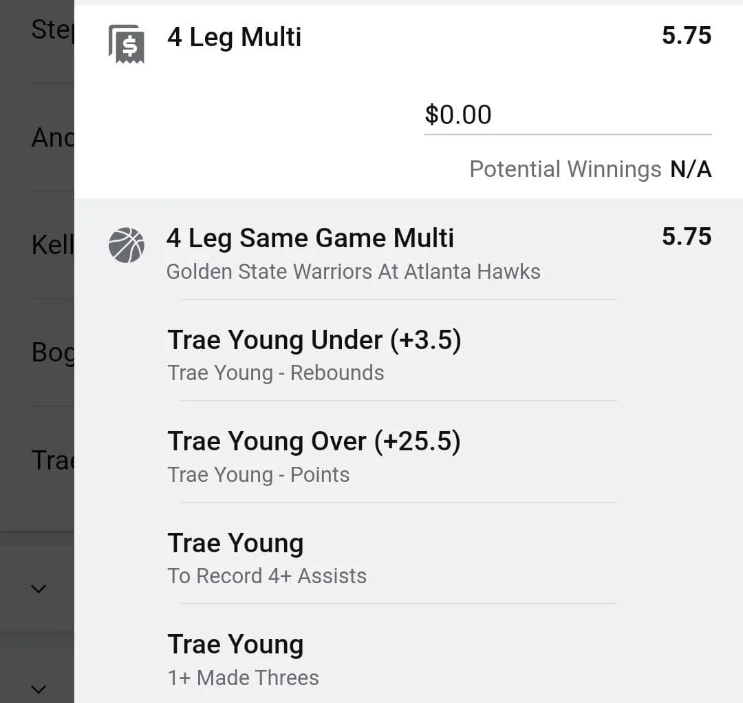 Trae Young 1.5 units. Take odds over $4
