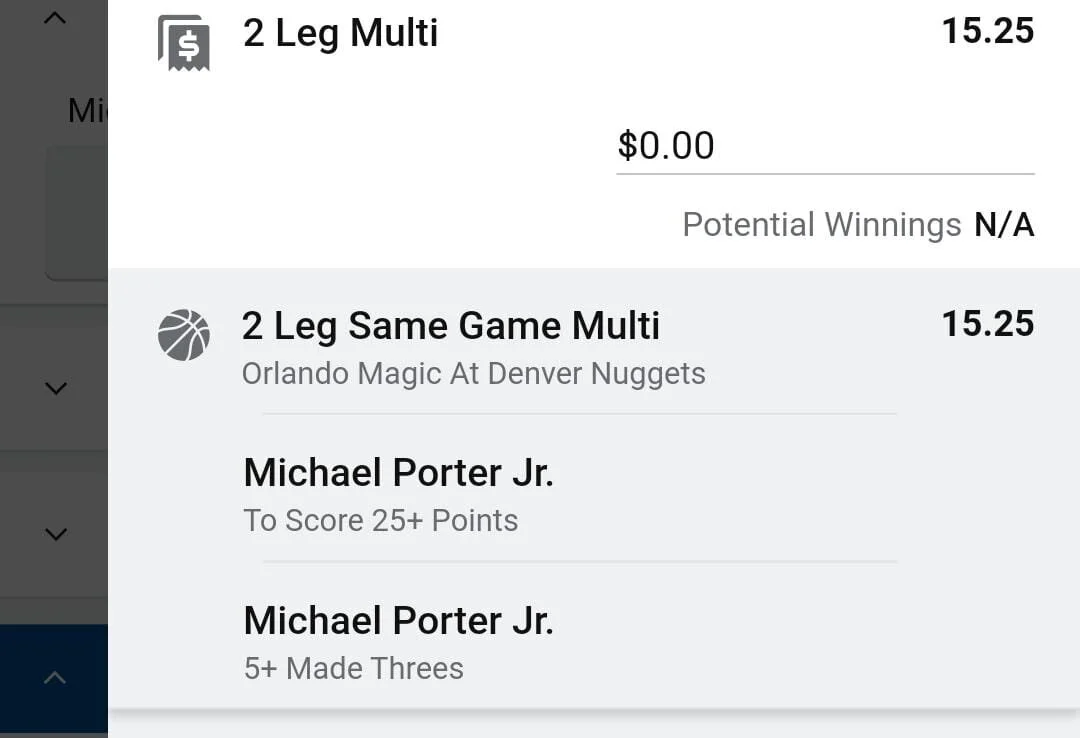 Porter Jr 0.5 units. Take odds over $10