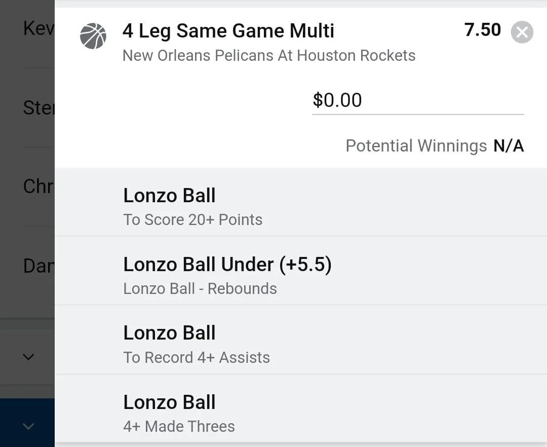 Lonzo 1 unit. Take odds over $6