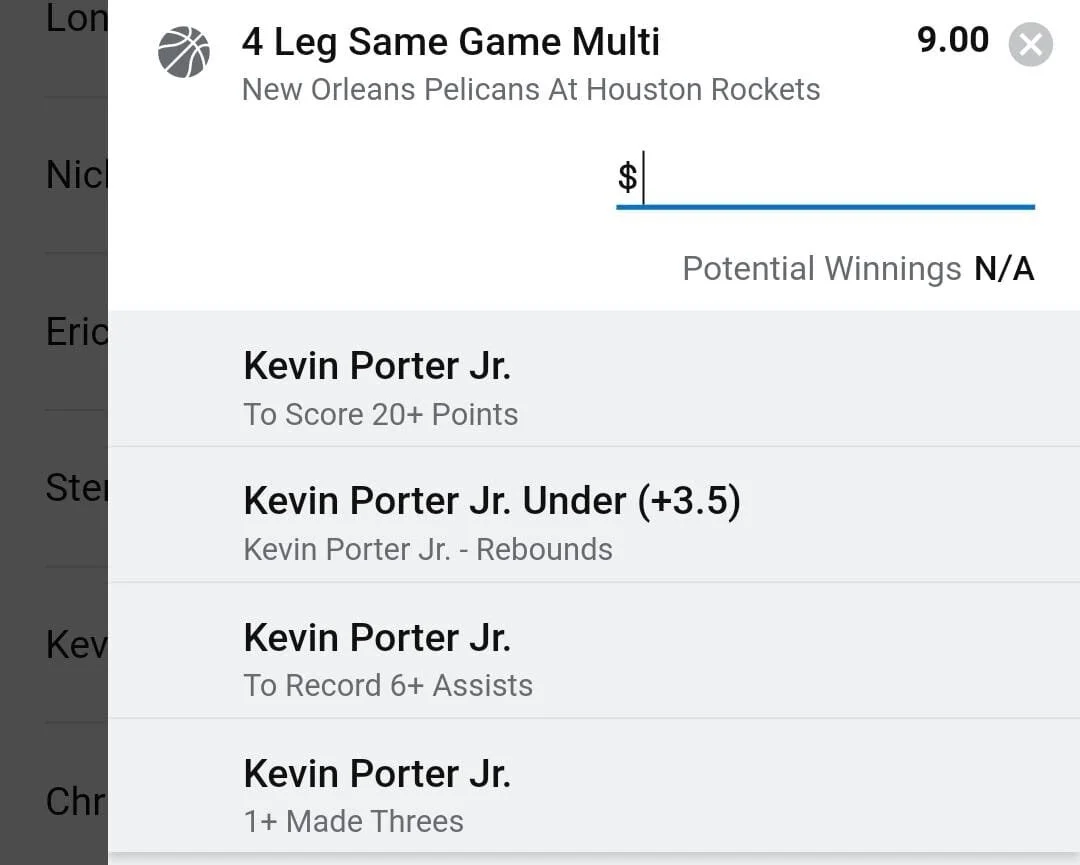 Porter Jr 1 unit. Take odds over $8