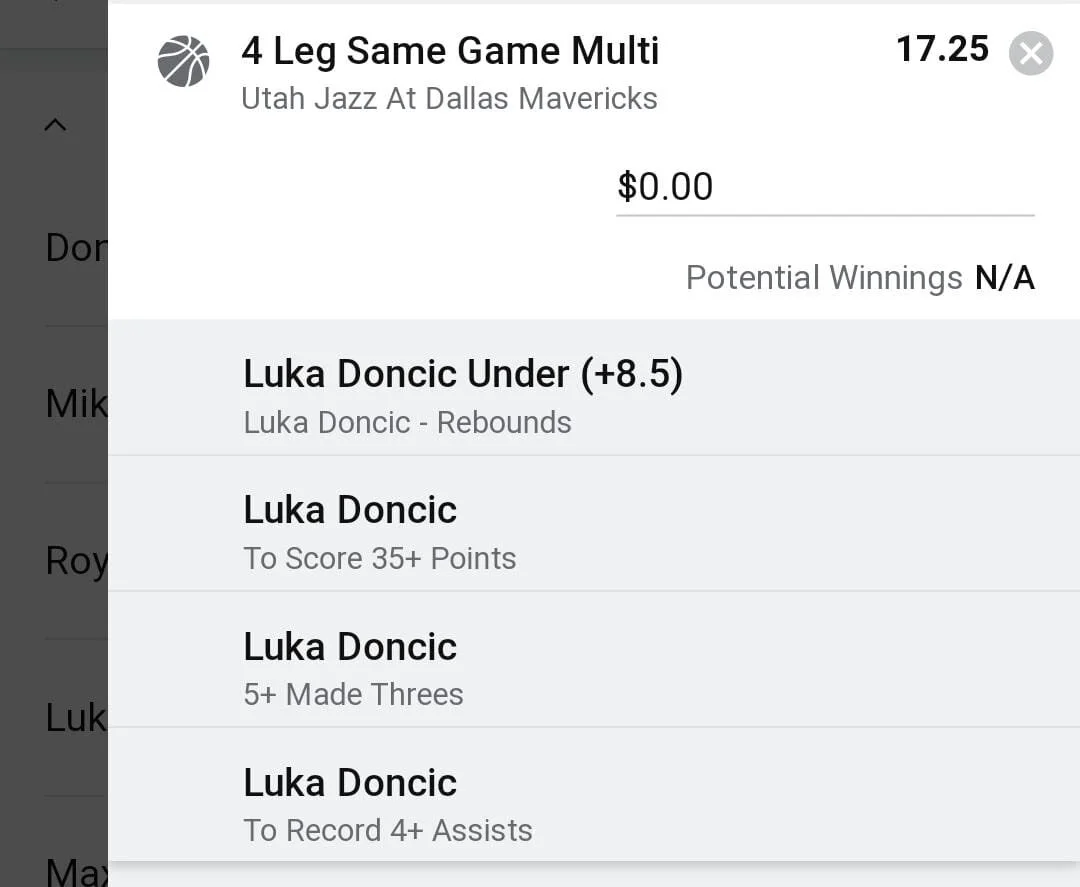 Luka 0.5 units. Take odds over $13