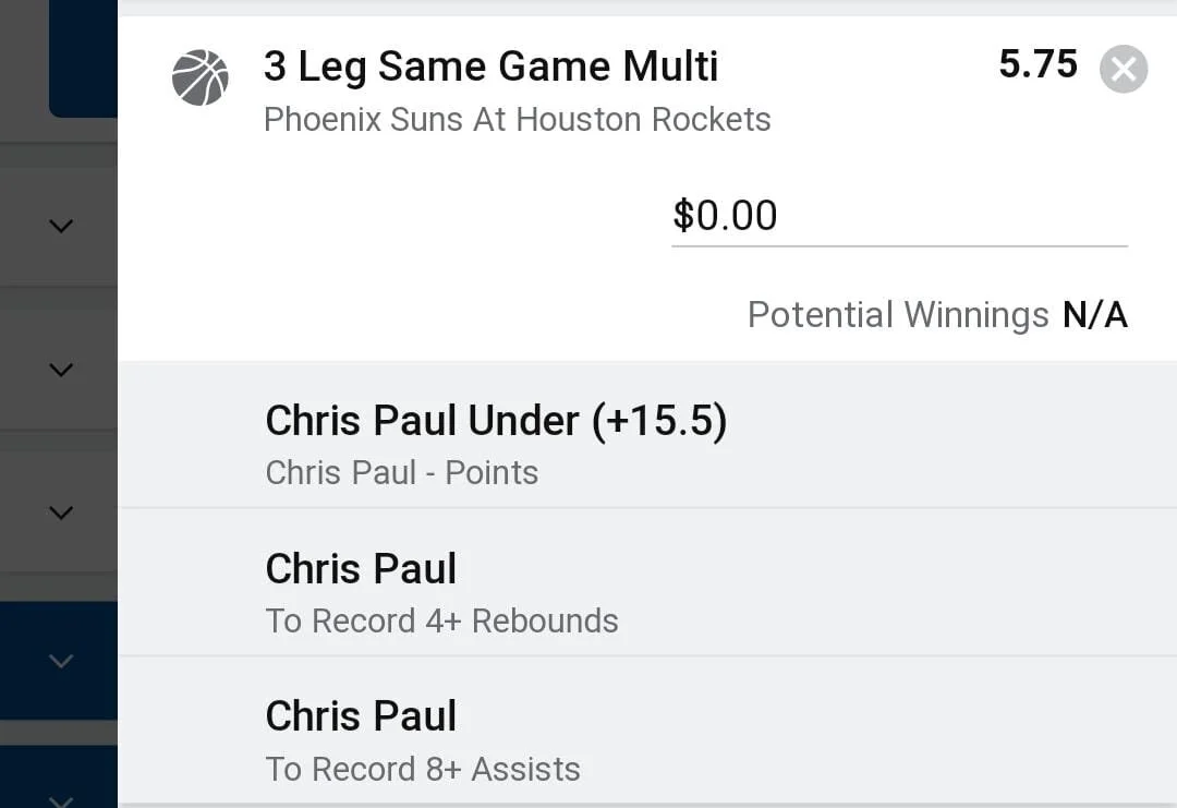 Chris Paul 1.5 units. Take odds over $4