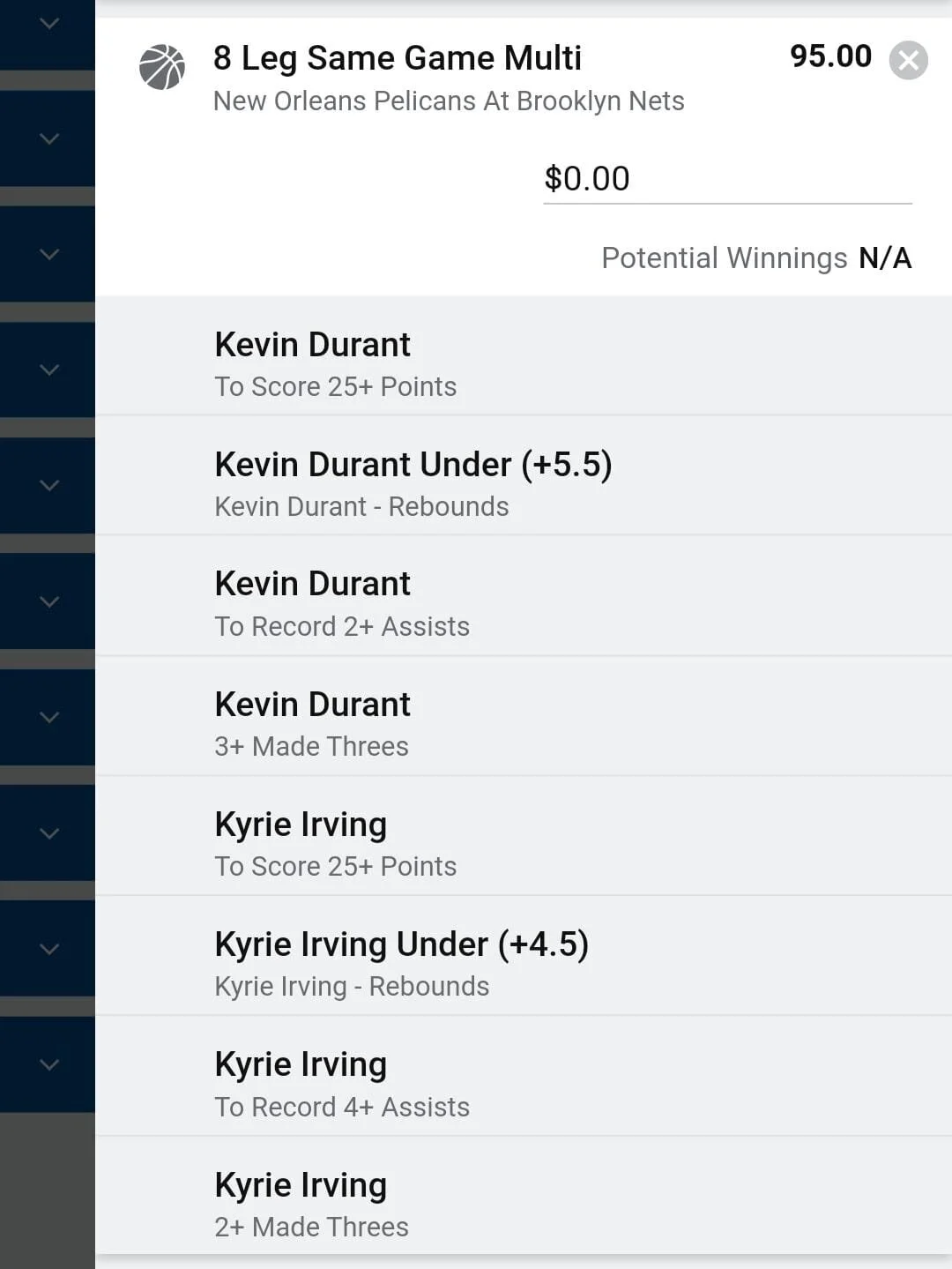 Kyrie x KD 0.5 units. Take odds over $60
