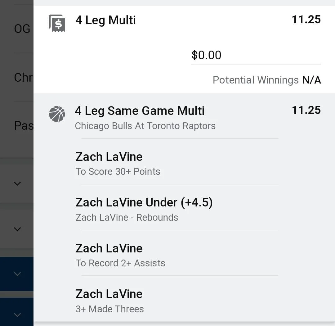 LaVine 1.5 units take odds over $8