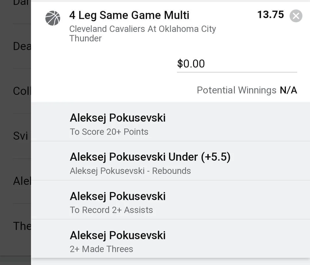 Poku 1 unit. Take odds over $10
