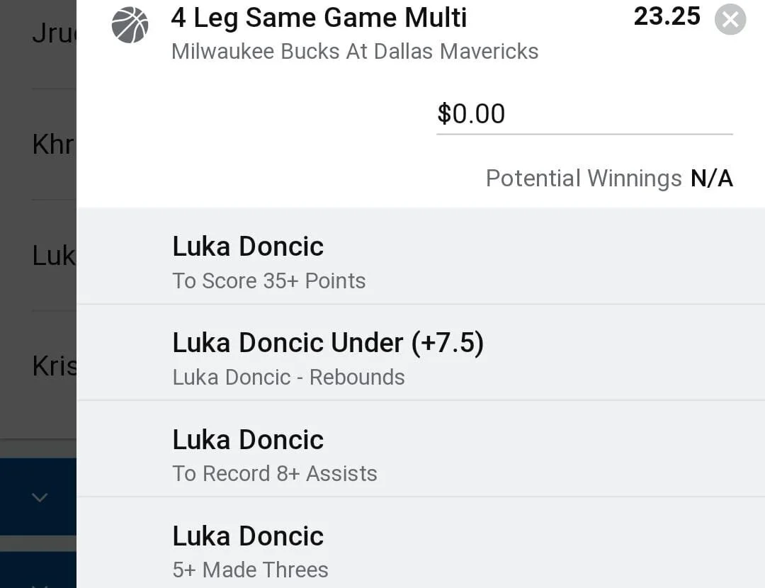 Luka 1 unit. Take odds over $15