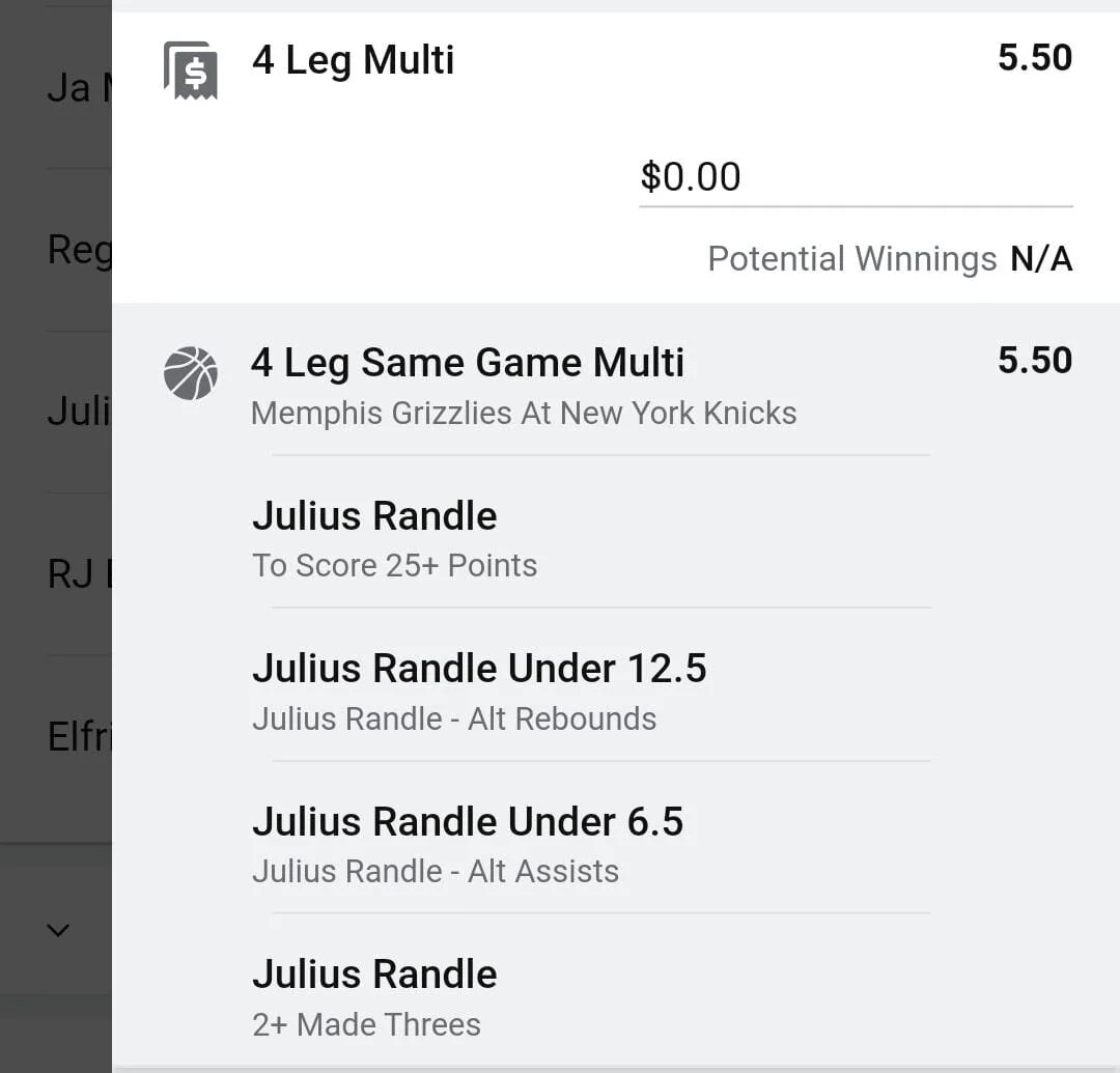 Randle, 1.5 Units, Min Odds $4.25