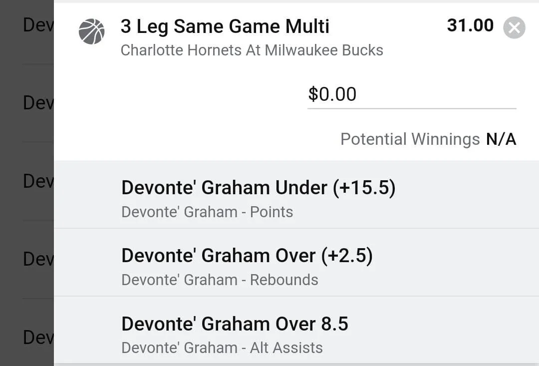 Graham, 0.5 Units, Min odds $21