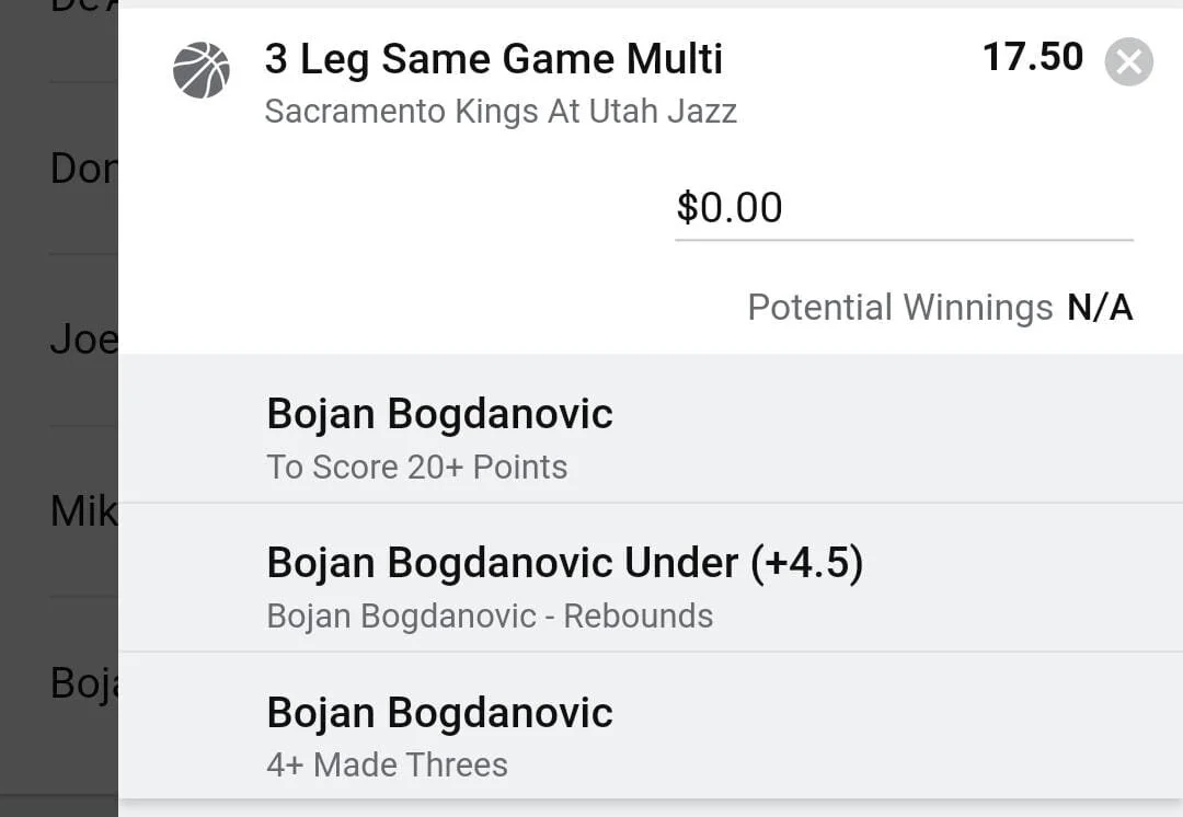 Bojan, 1 Unit, Min Odds $13.10