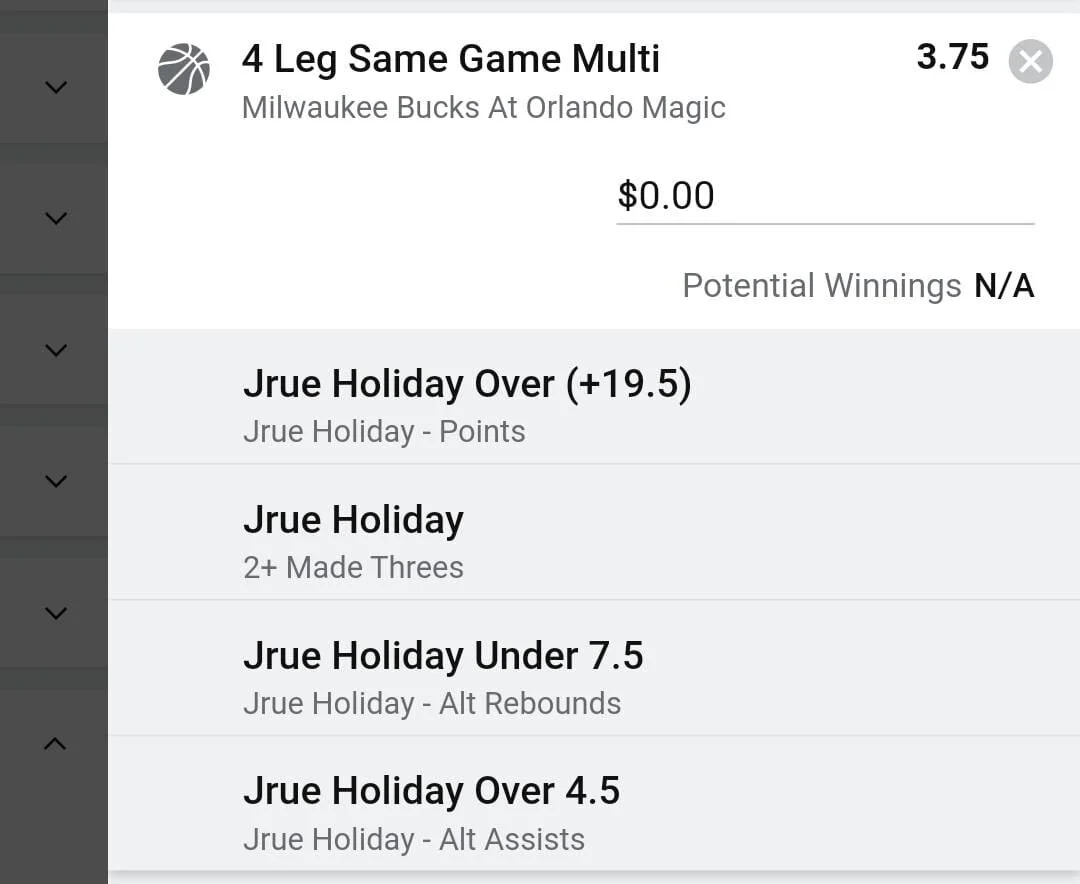 Jrue 2 units. Take odds over $3