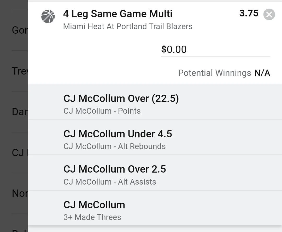 CJ 2 units take odds over $3.3