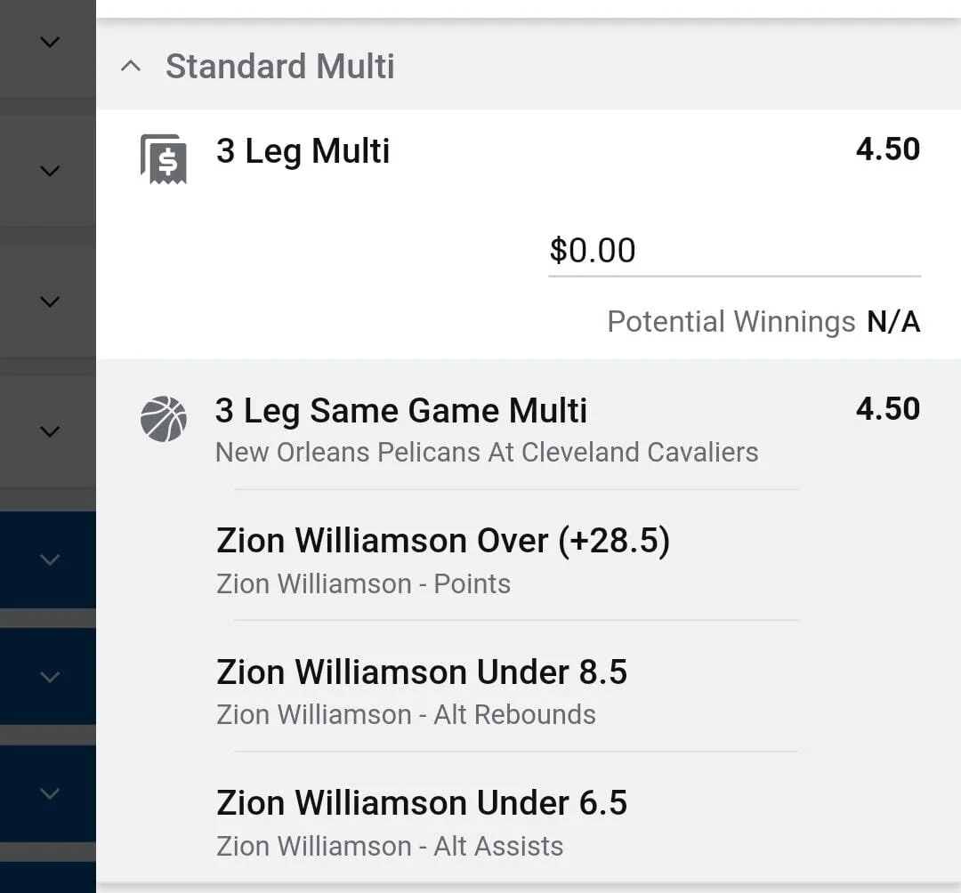 Zion 2 units. Take odds over 3.5