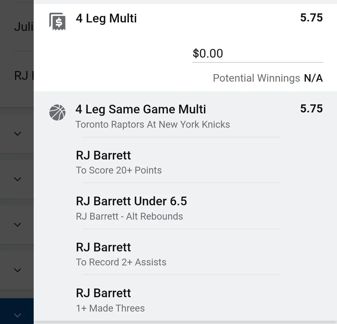 RJ 1.5 units take odds over $4