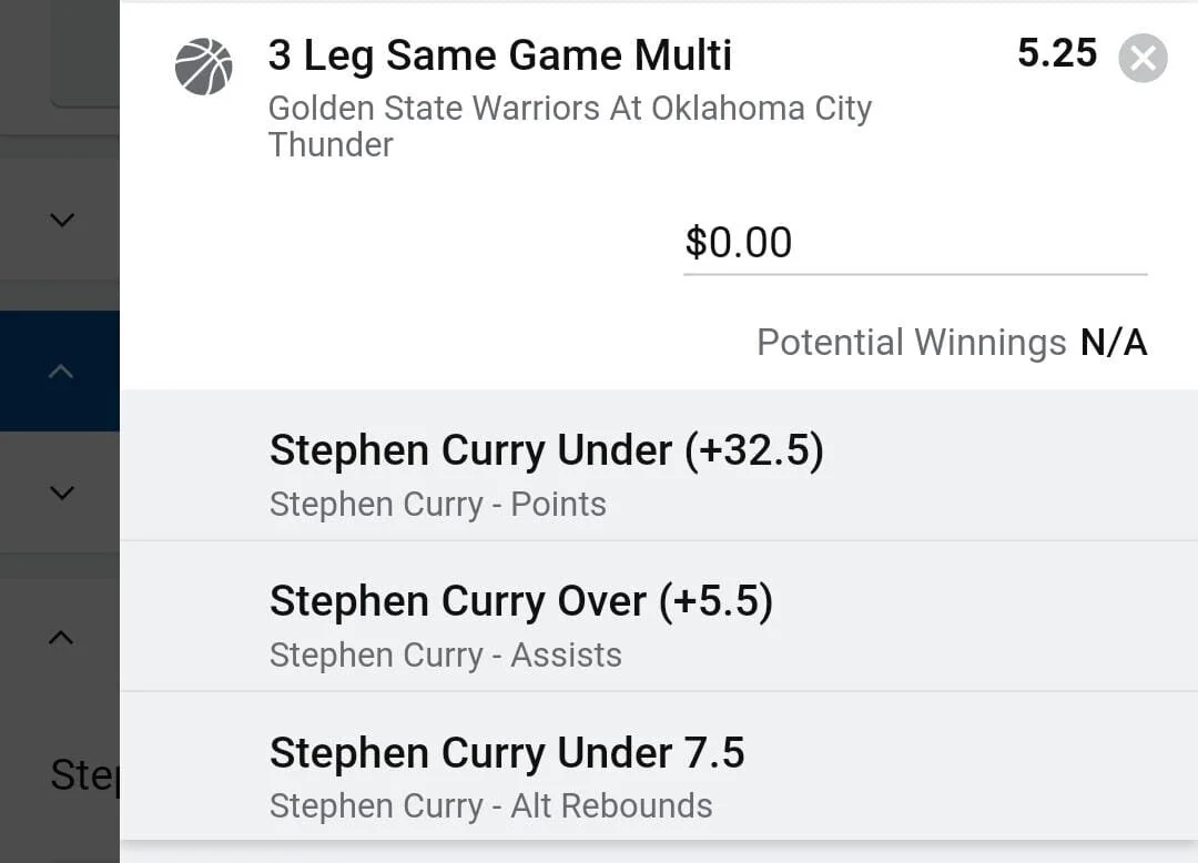 Steph 1.5 units. Take odds over $4