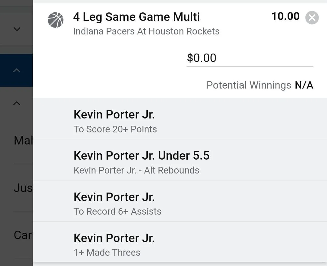 Kevin Porter Jr 1.5 units. Take odds over $8