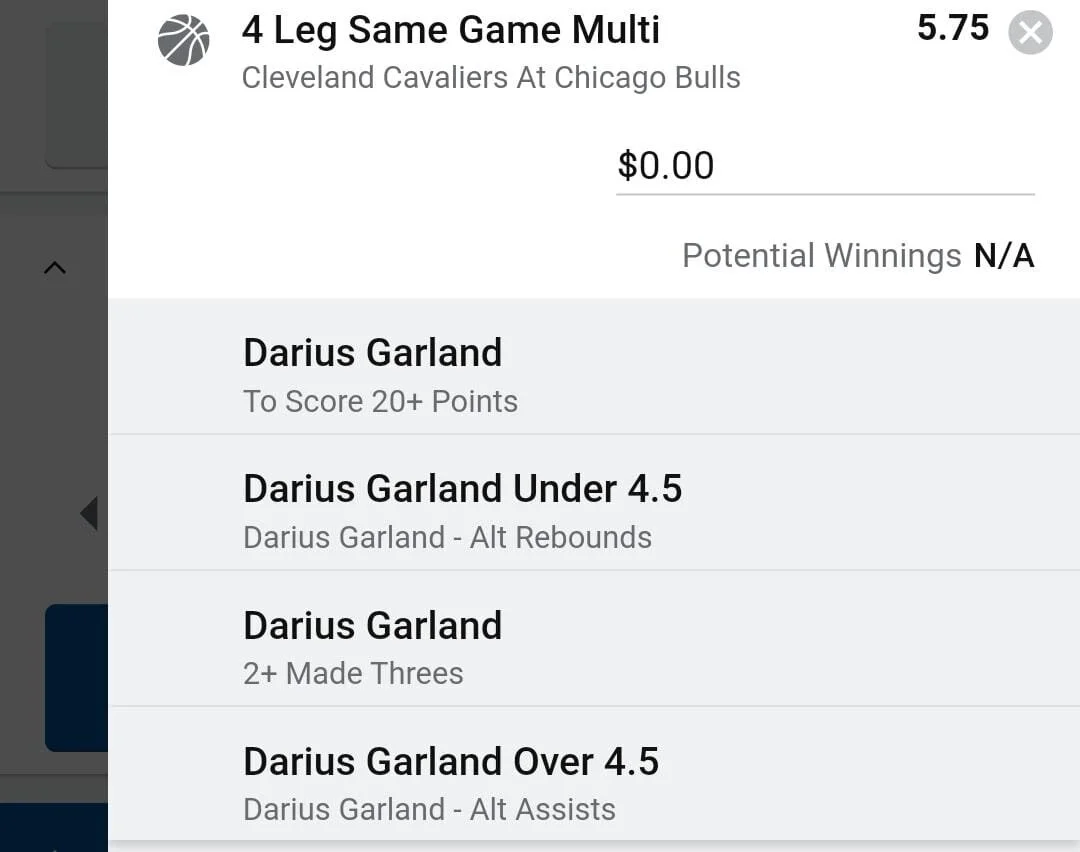 Garland, Stake 1.5 units. Accept odds over $4.75