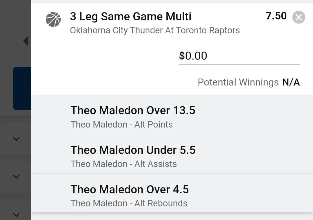 Theo. Stake 1.5 units. Accept odds over $6.10+