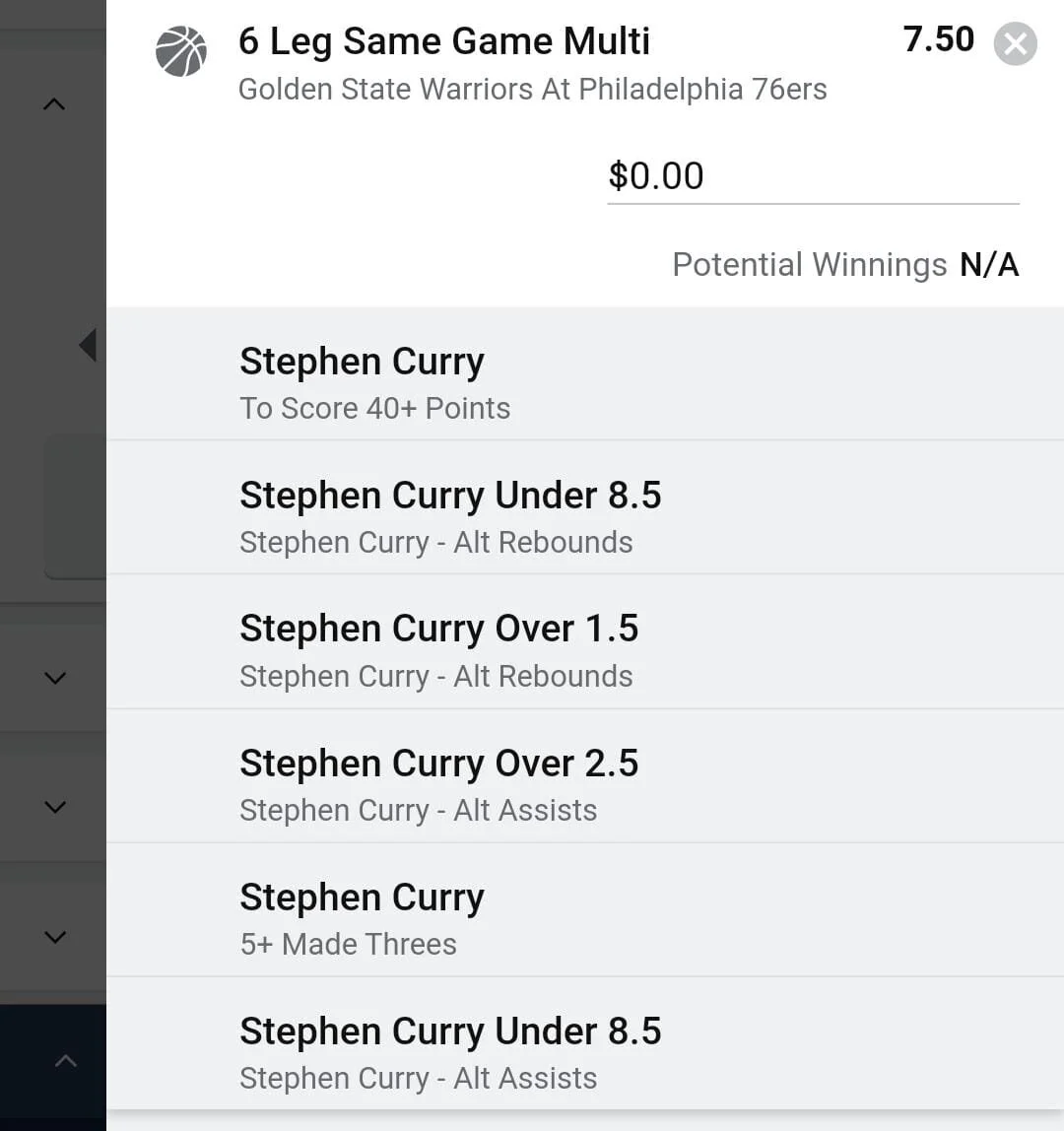 “Sent Directly to Telegram” Steph, Stake 1.5 units. Accept odds over $6.00+He's been hot and Simmons is a late scratch.