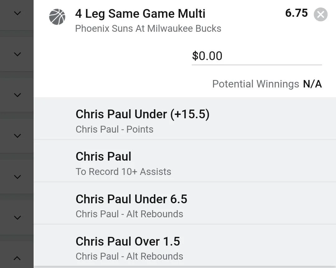 Chris Paul, Stake 1.5 units. Accept odds over $5.00+