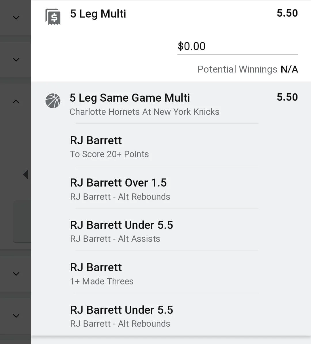 RJ, Stake 1.5 units. Accept odds over $4.50+