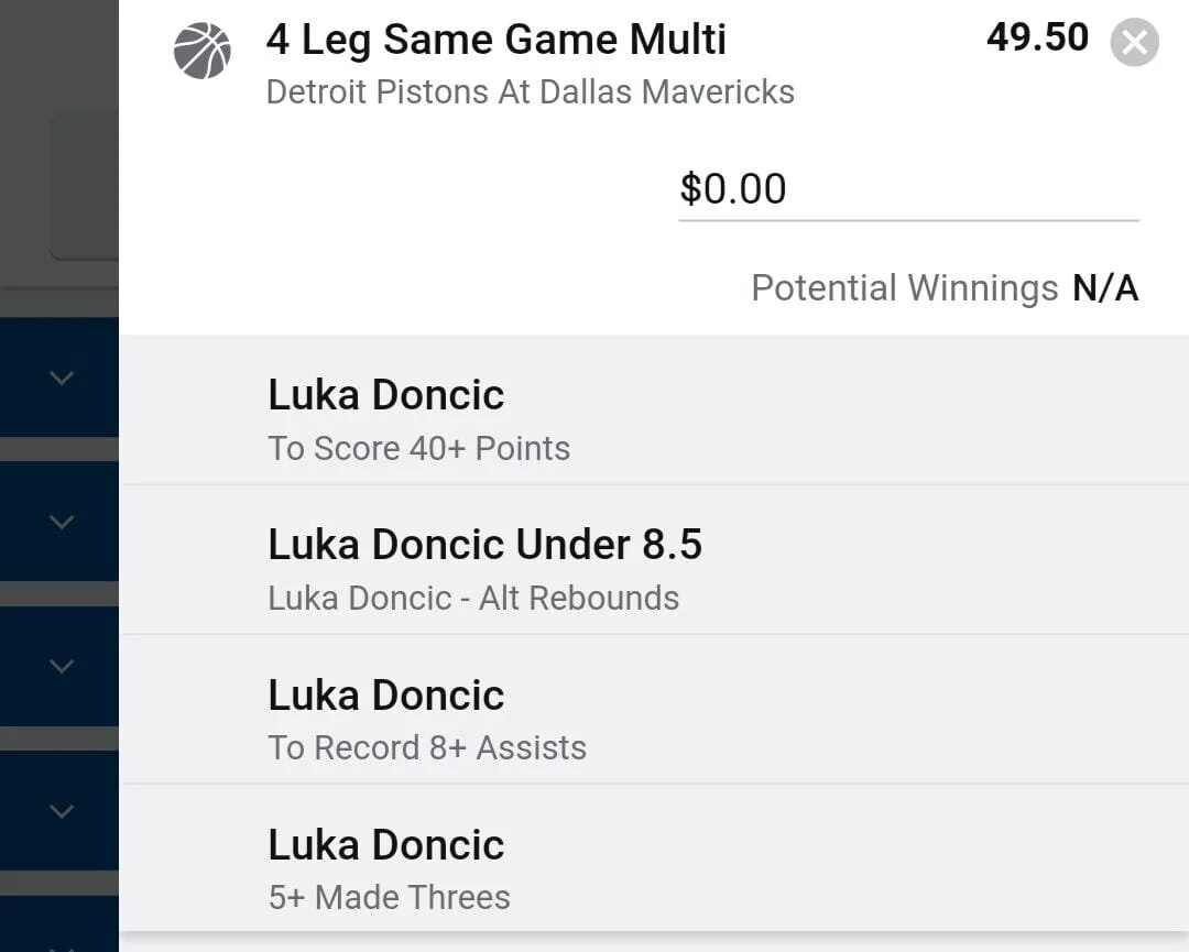 Luka, Stake 0.5 units. Accept odds over $30.00+