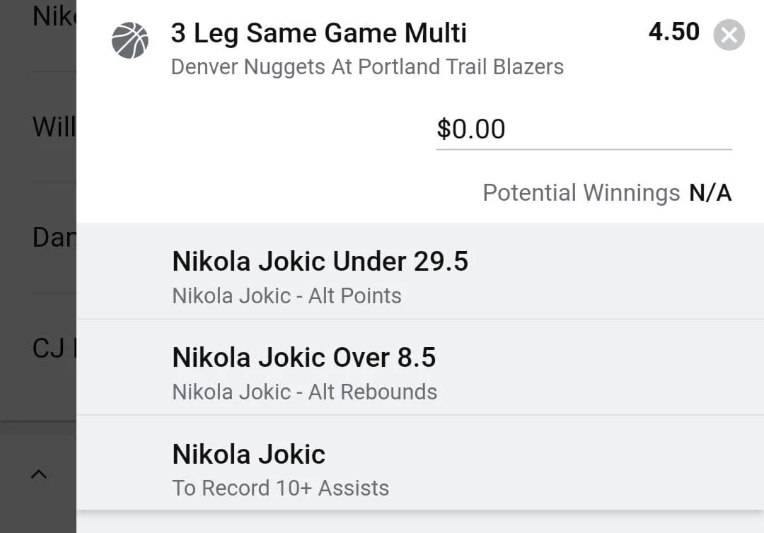 Jokic, Stake 2 units. Accept odds over $3.50+
