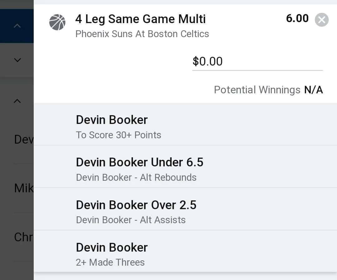 Booker, Stake 1.5 units. Take odds over $4.5
