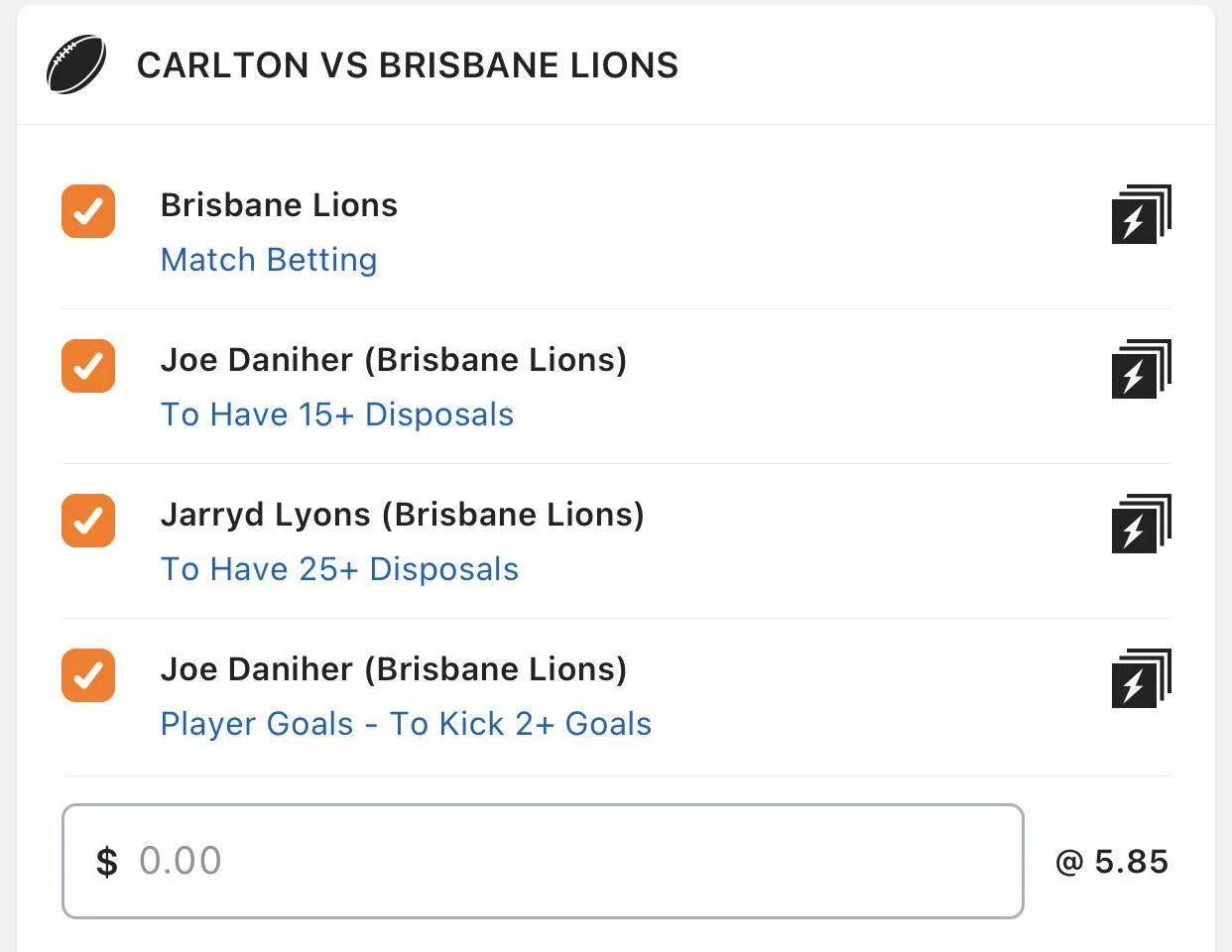 Lions SGM - Stake 1 units, Minimum Odds 5. Lads/Neds