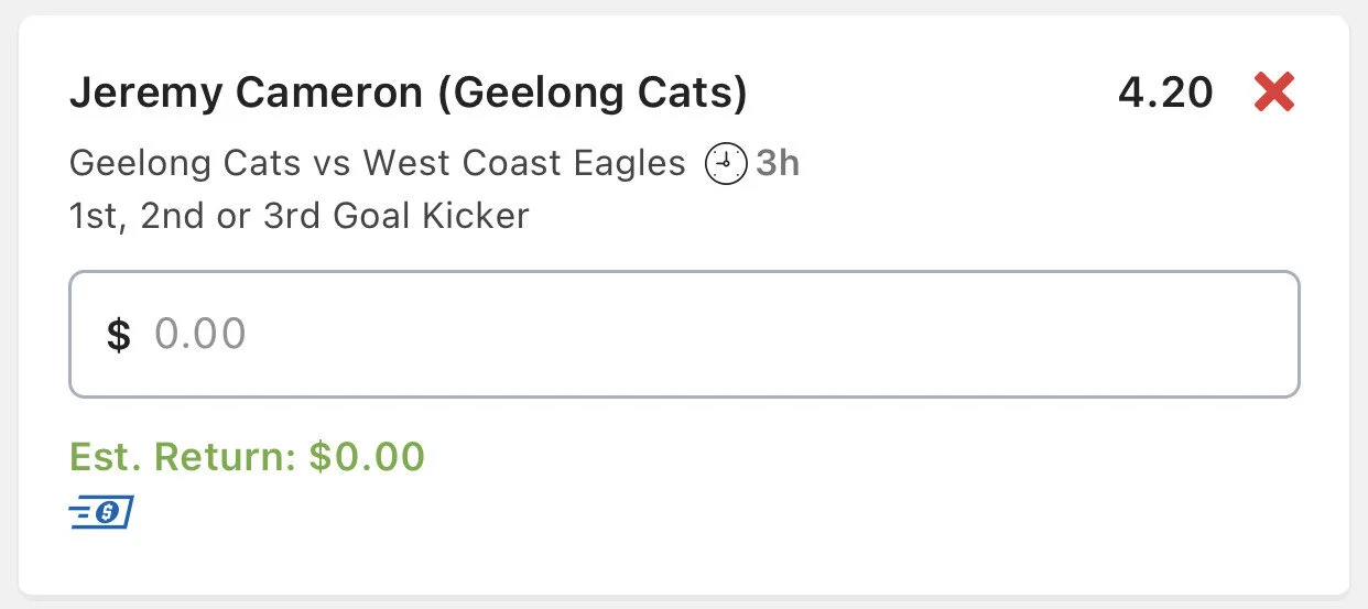 Cameron 1st,2nd or 3rd goal in match, Stake 1.5 unit, Minimum Odds $3.7 Lads/Neds.