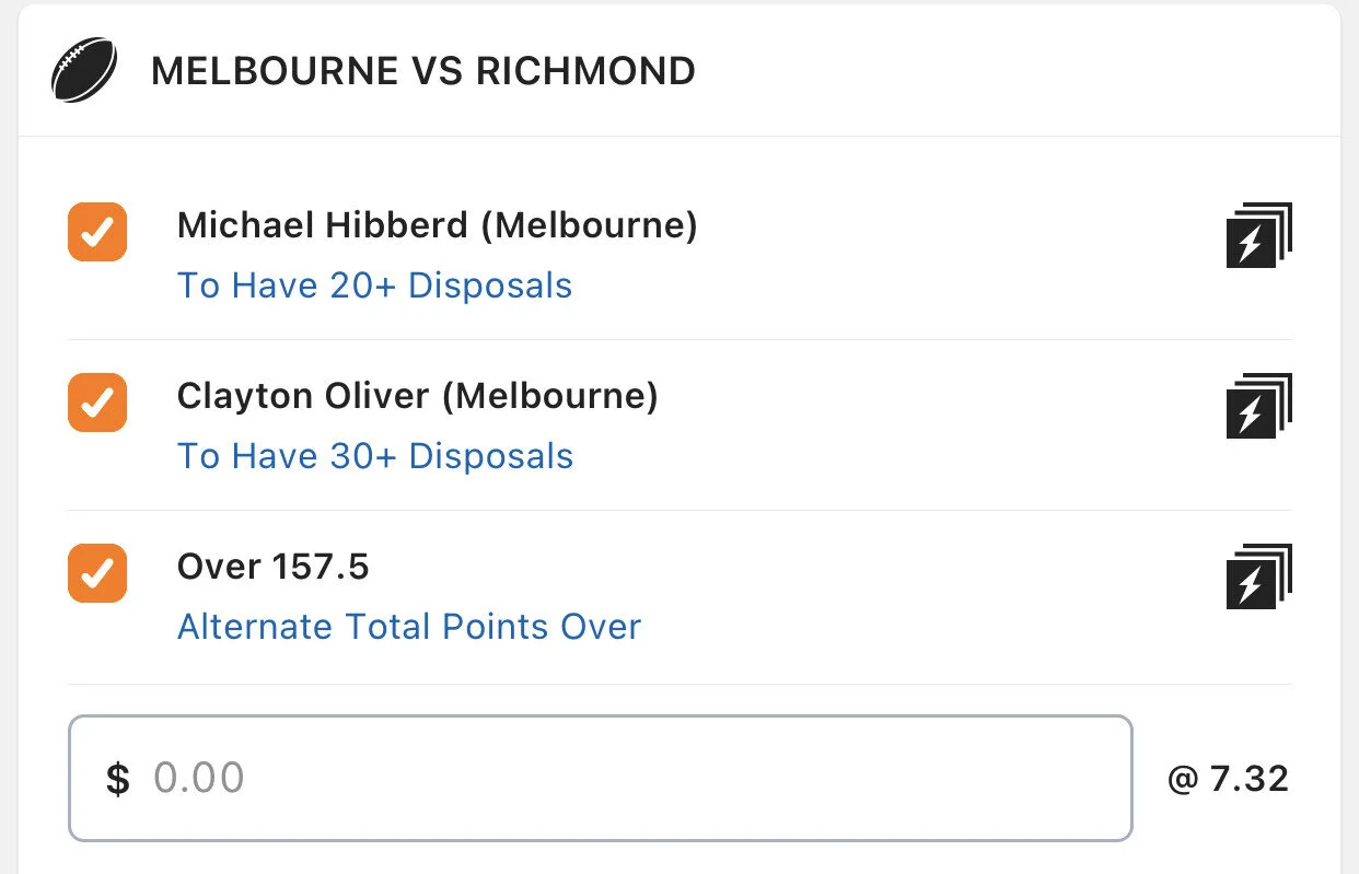 Dees SGM, Stake 1 unit, Minimum Odds $5.5 Lads/Neds.