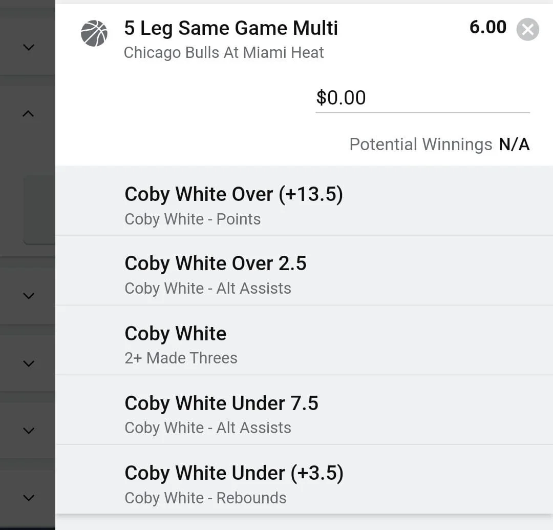 Coby White 1.5 units. Take odds over $5