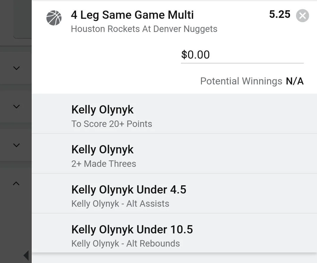 Kelly Olynyk has hit this line 10 times this season. 7 of 16 games for the Houston Rockets since being traded there. The Rockets are depleted today due to injuries and resting key players resting this leaves a big role for Kelly.Kelly Olynyk 2 units…