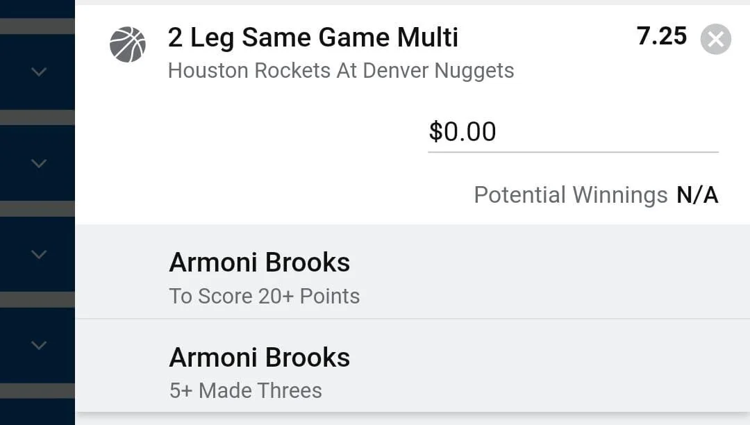 BEST BET. Armoni Brooks has played 8 NBA games and averages 7.9 points per game. 36.7 3P%. Now you say why is this a best bet? Context. If we dig a little deeper he averaged 16.8ppg in the G League 30 minutes per game 37.5 3P% 10.1 attempts per game…