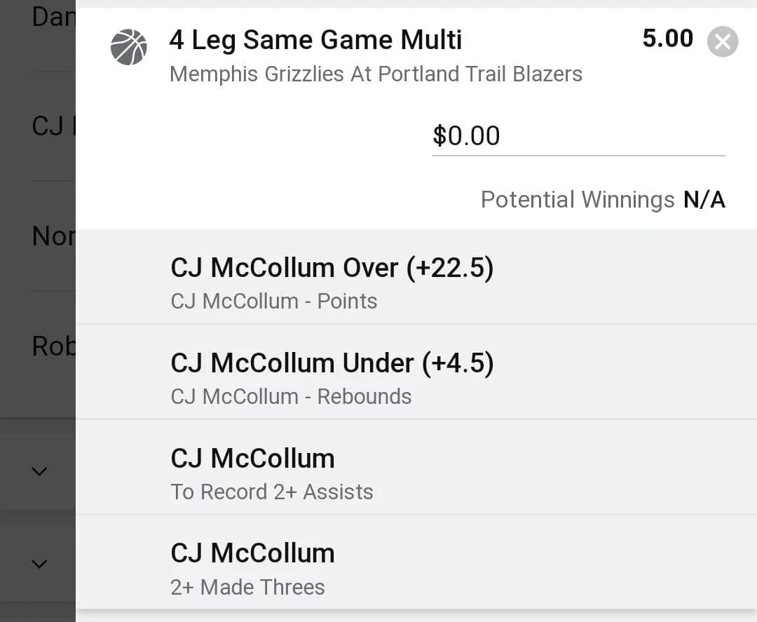 CJ 2 units. Take odds over $4