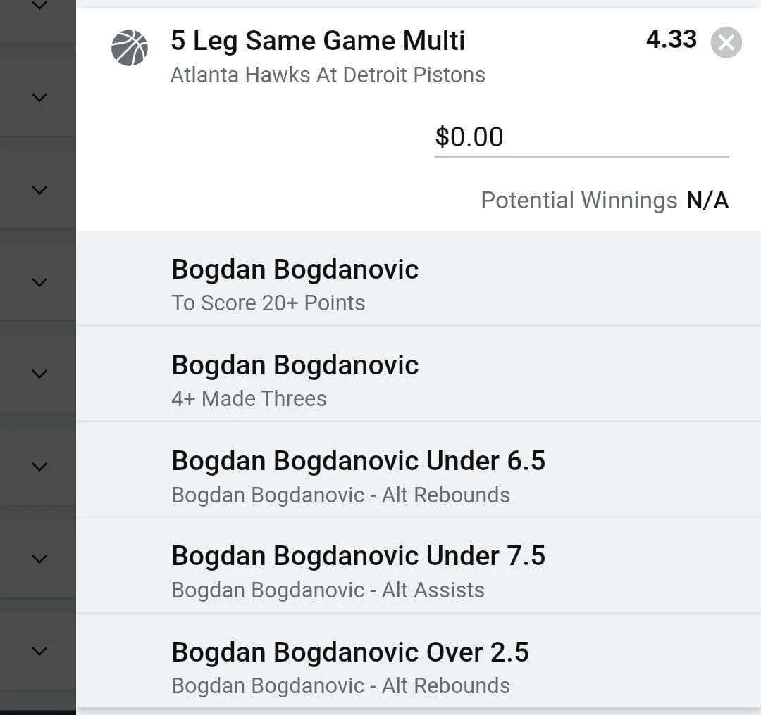 Atlanta Hawks: Bogdan 2 units. Take odds over $3