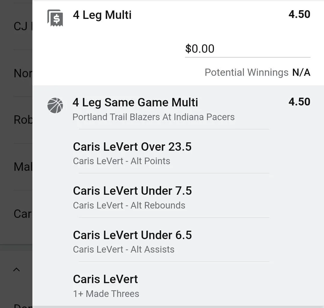 Caris 2 units. Take odds over $3.5