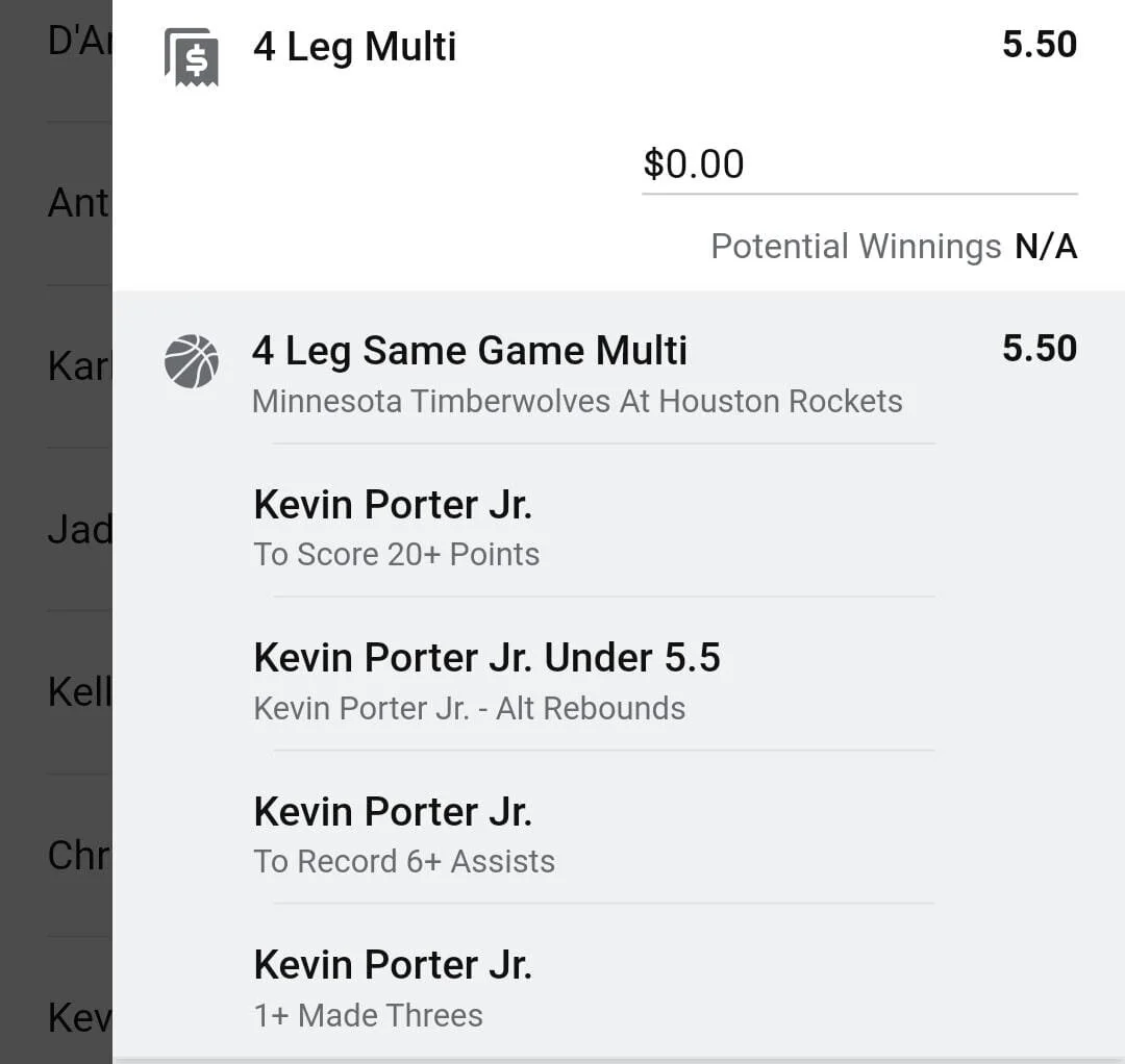 Kevin Porter Jr 1.5 units. Take odds over $4.5