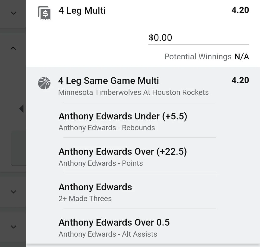Anthony Edwards 2 units. Take odds over $3.2