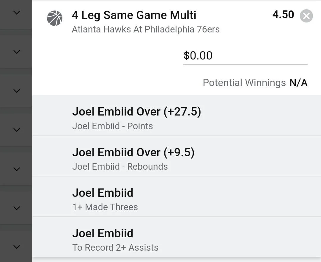 Embiid 2 units. Take odds over $3.5