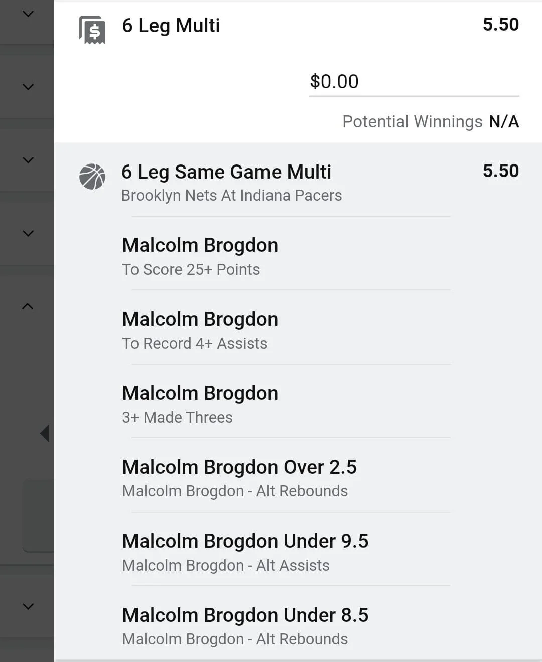 Brogdon 1.5 units. Take odds over $4